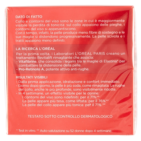L'Oréal Paris Revitalift Viso, Contorni e Collo Trattamento Rimagliante Anti-Rughe+Rassodante 50 ml